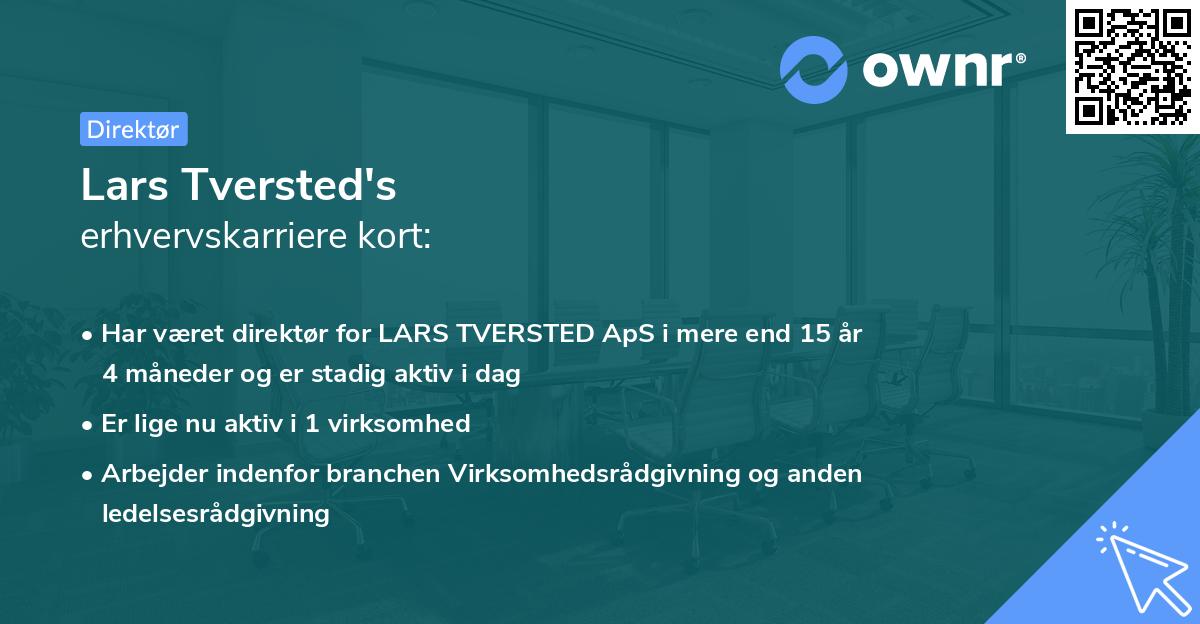 Lars Tversted's erhvervskarriere kort