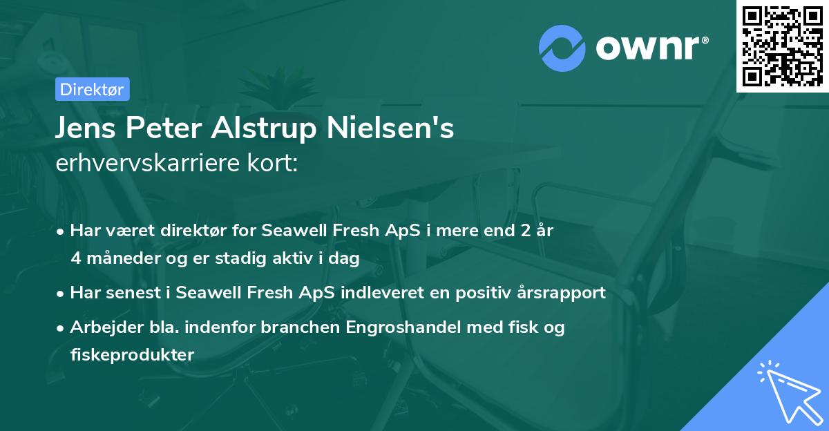 Jens Peter Alstrup Nielsen's erhvervskarriere kort