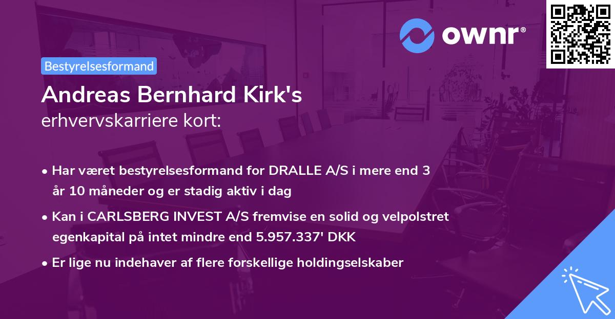 Andreas Bernhard Kirk's erhvervskarriere kort