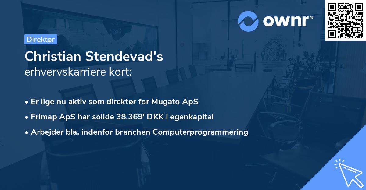 Christian Stendevad's erhvervskarriere kort