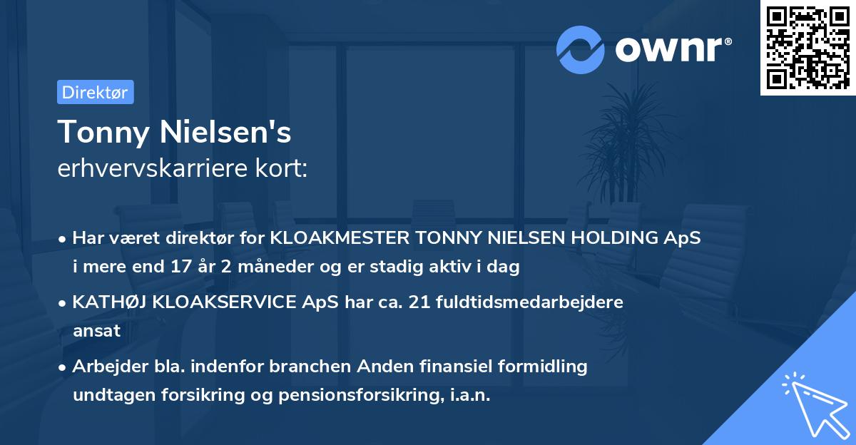 Tonny Nielsen's erhvervskarriere kort