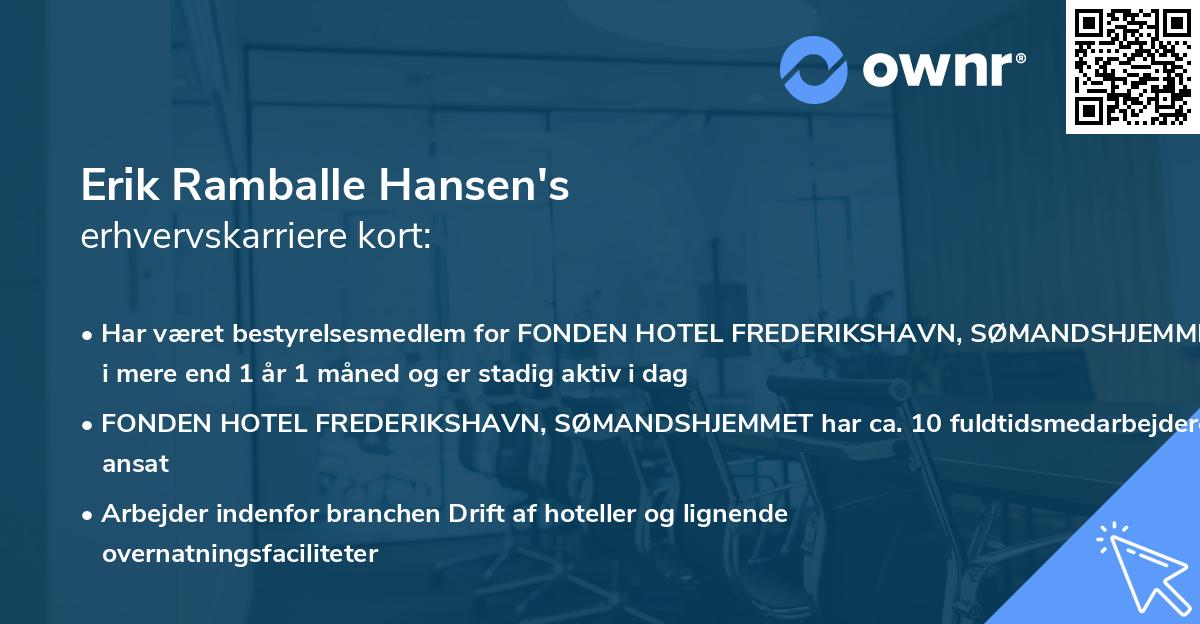 Erik Ramballe Hansen's erhvervskarriere kort