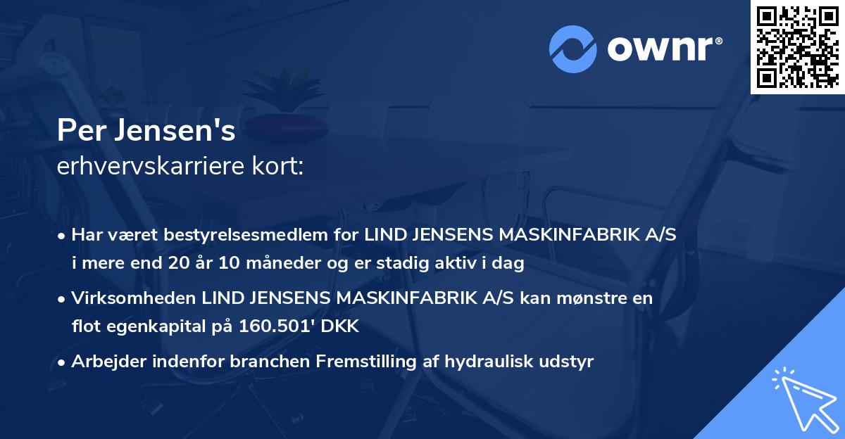 Per Jensen's erhvervskarriere kort
