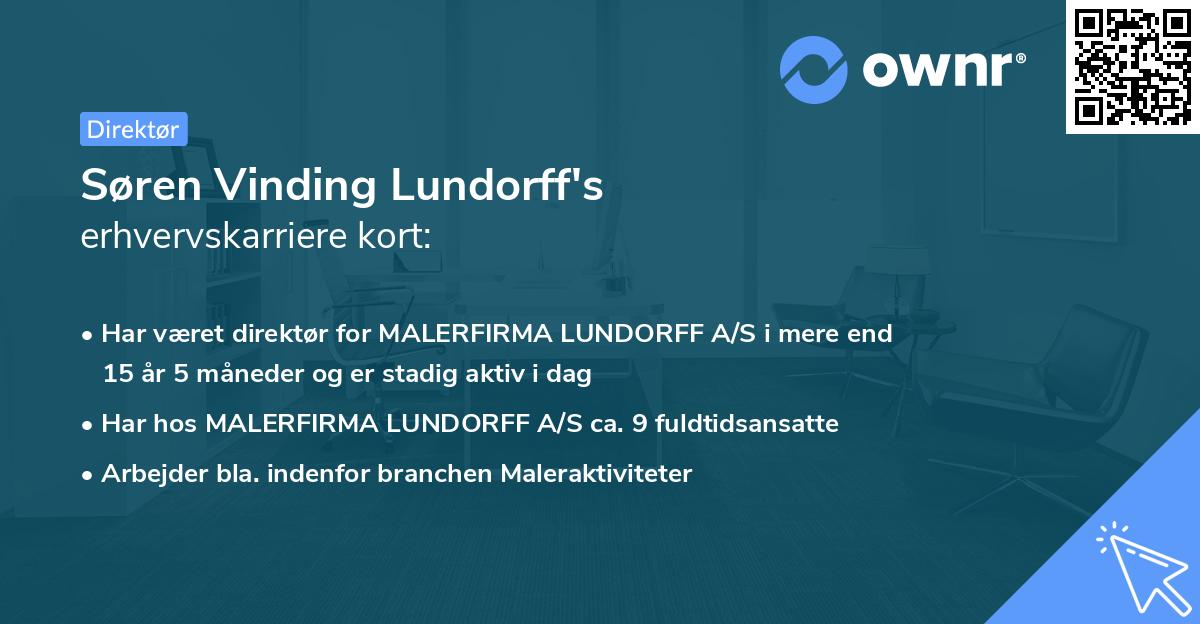 Søren Vinding Lundorff's erhvervskarriere kort