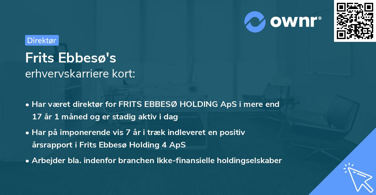 Frits Ebbesø's erhvervskarriere kort