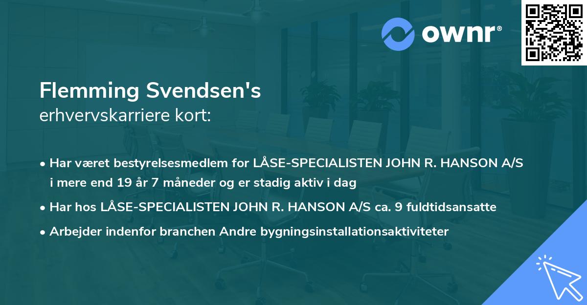 Flemming Svendsen's erhvervskarriere kort
