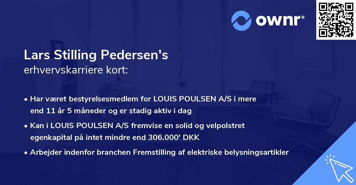 Lars Stilling Pedersen's erhvervskarriere kort