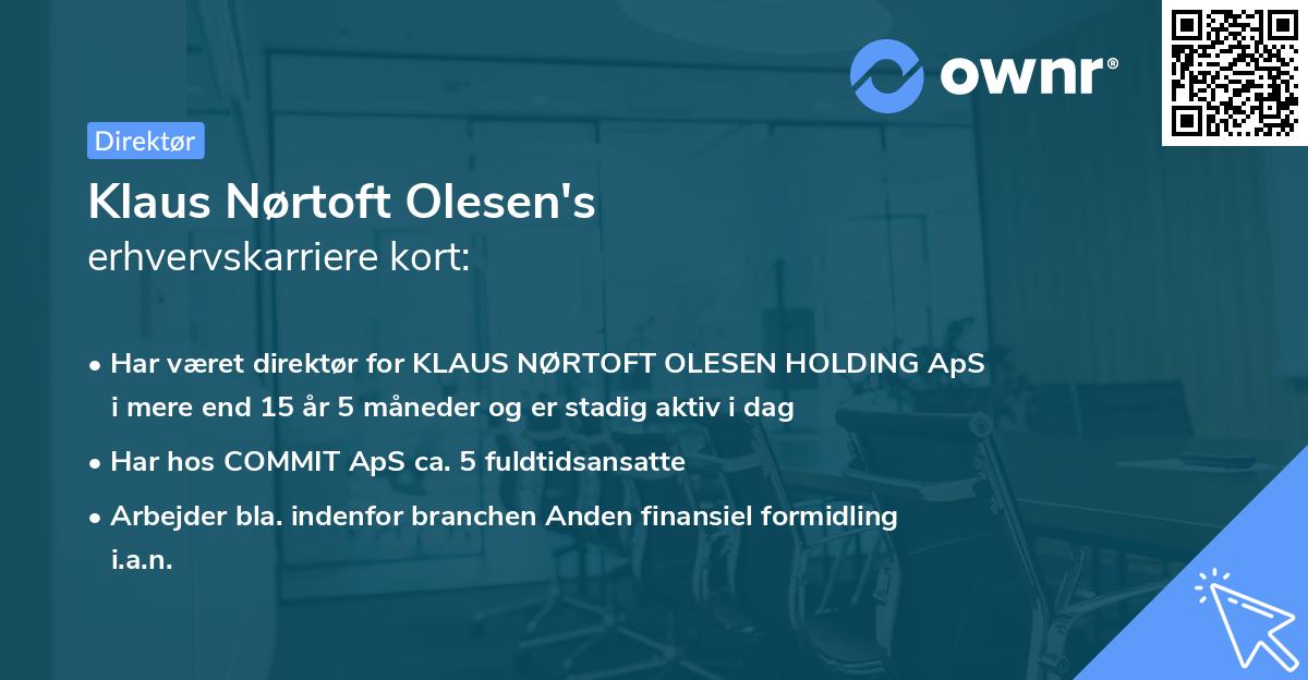 Klaus Nørtoft Olesen's erhvervskarriere kort