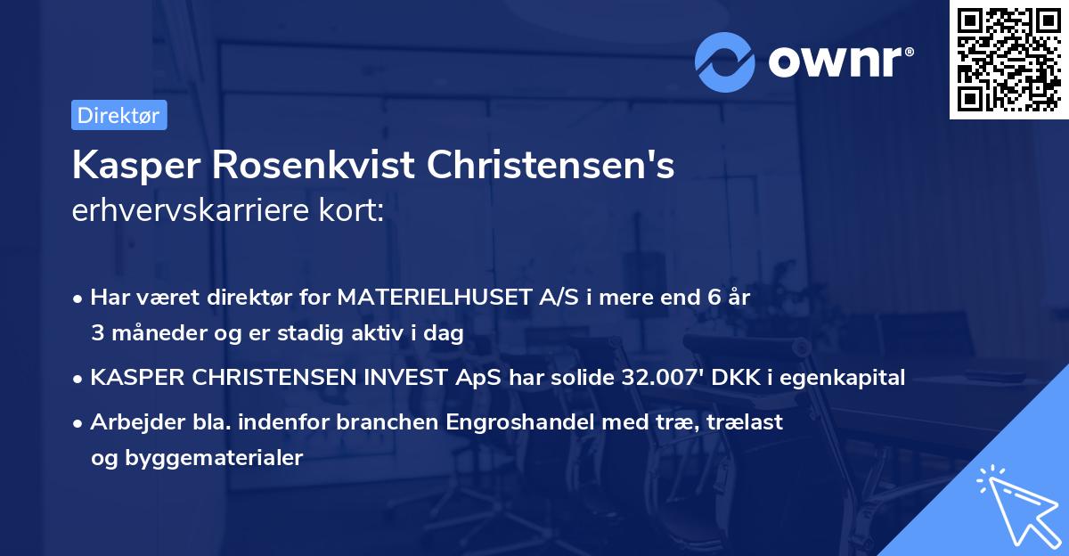 Kasper Rosenkvist Christensen's erhvervskarriere kort