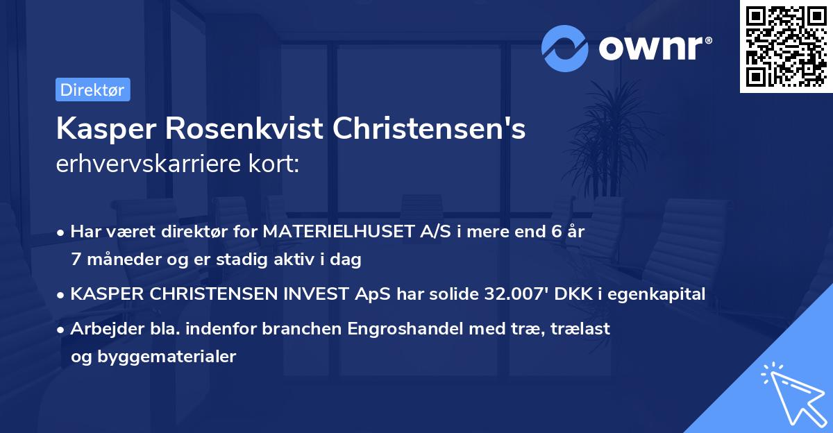 Kasper Rosenkvist Christensen's erhvervskarriere kort