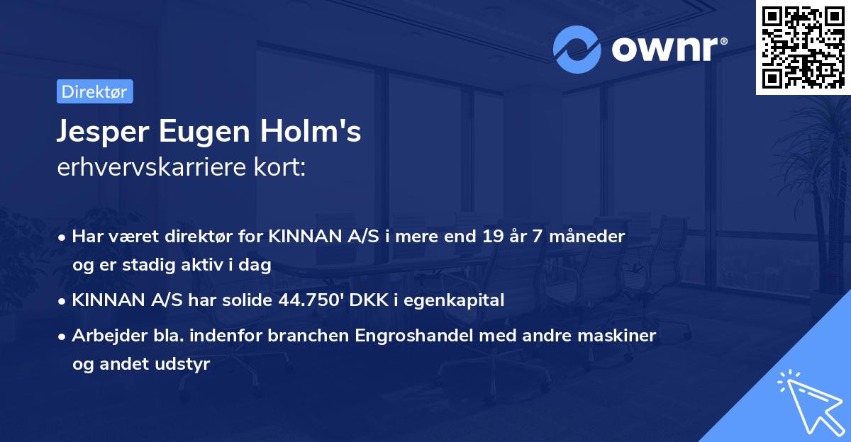 Jesper Eugen Holm's erhvervskarriere kort