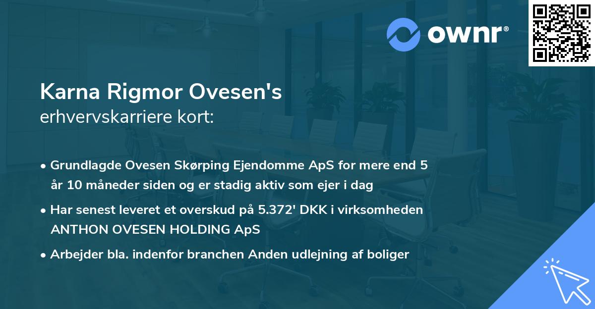 Karna Rigmor Ovesen's erhvervskarriere kort