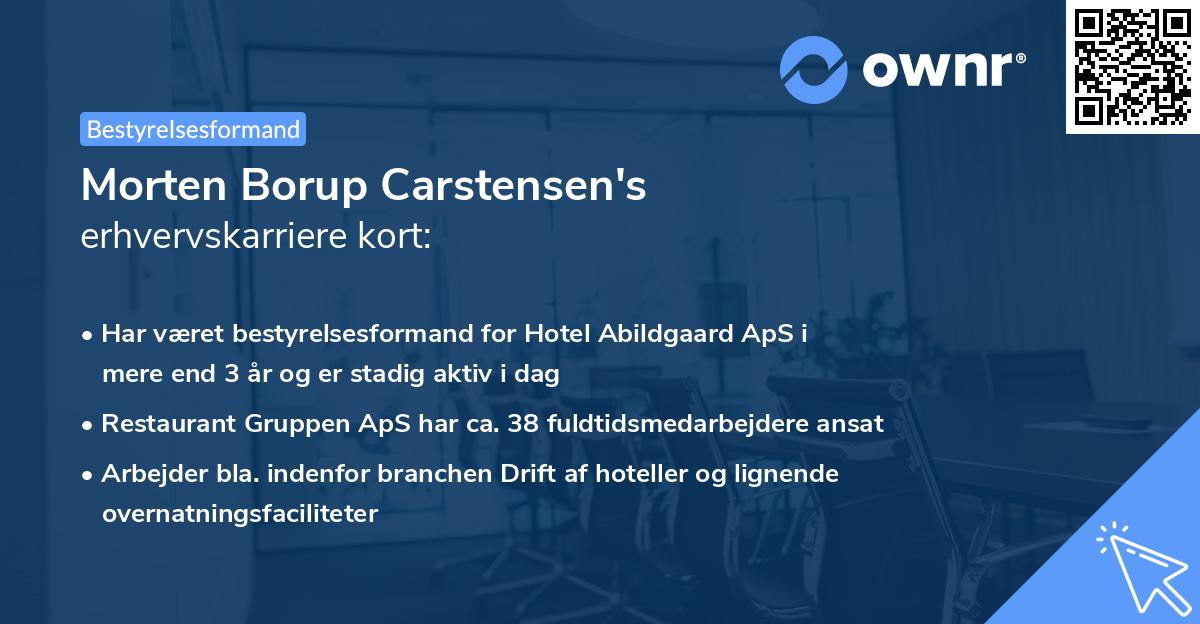 Morten Borup Carstensen's erhvervskarriere kort
