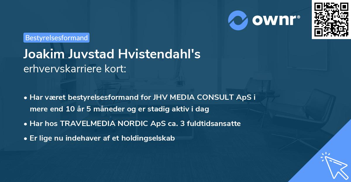 Joakim Juvstad Hvistendahl's erhvervskarriere kort