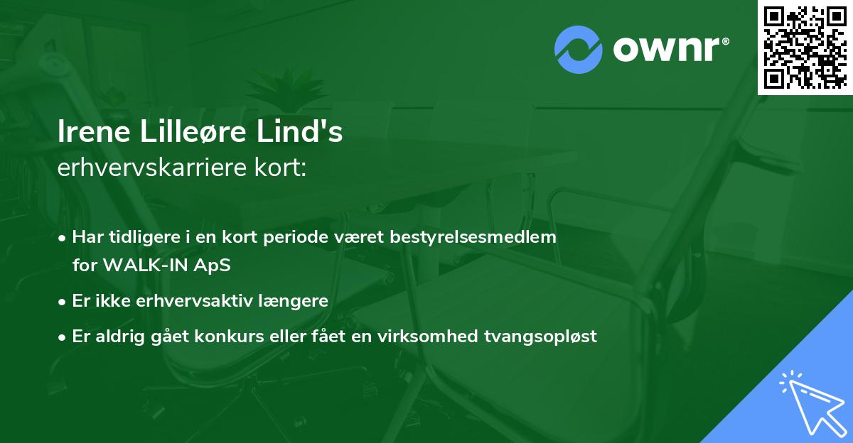 Irene Lilleøre Lind's erhvervskarriere kort