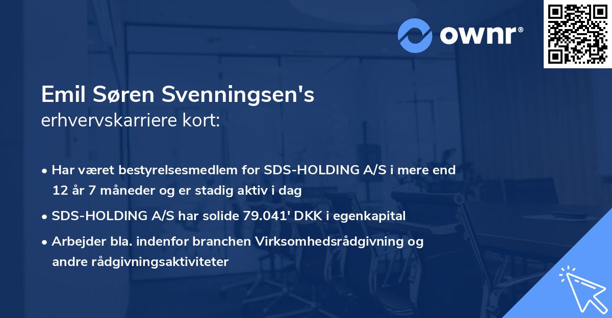 Emil Søren Svenningsen's erhvervskarriere kort