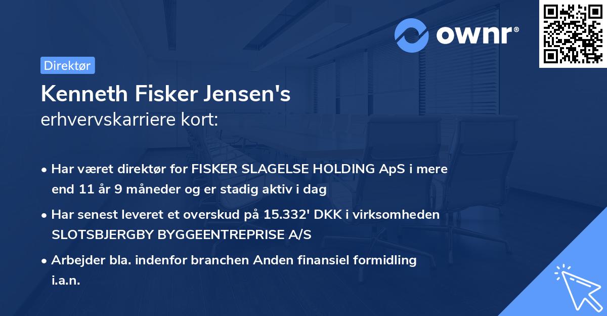 Kenneth Fisker Jensen's erhvervskarriere kort