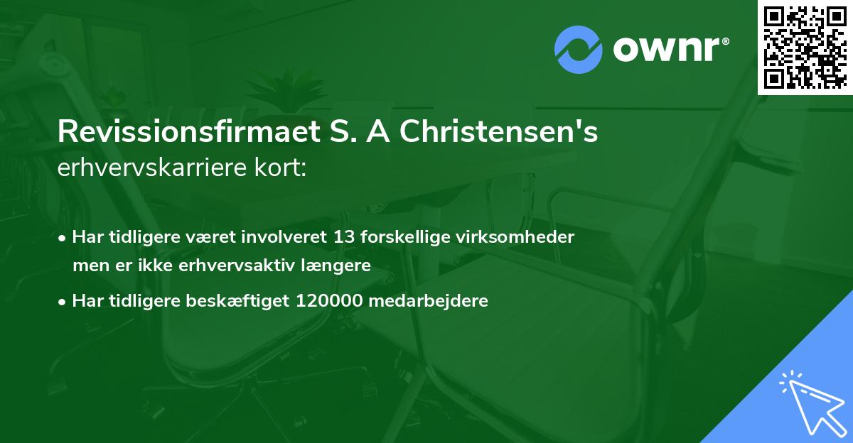 Revissionsfirmaet S. A Christensen's erhvervskarriere kort