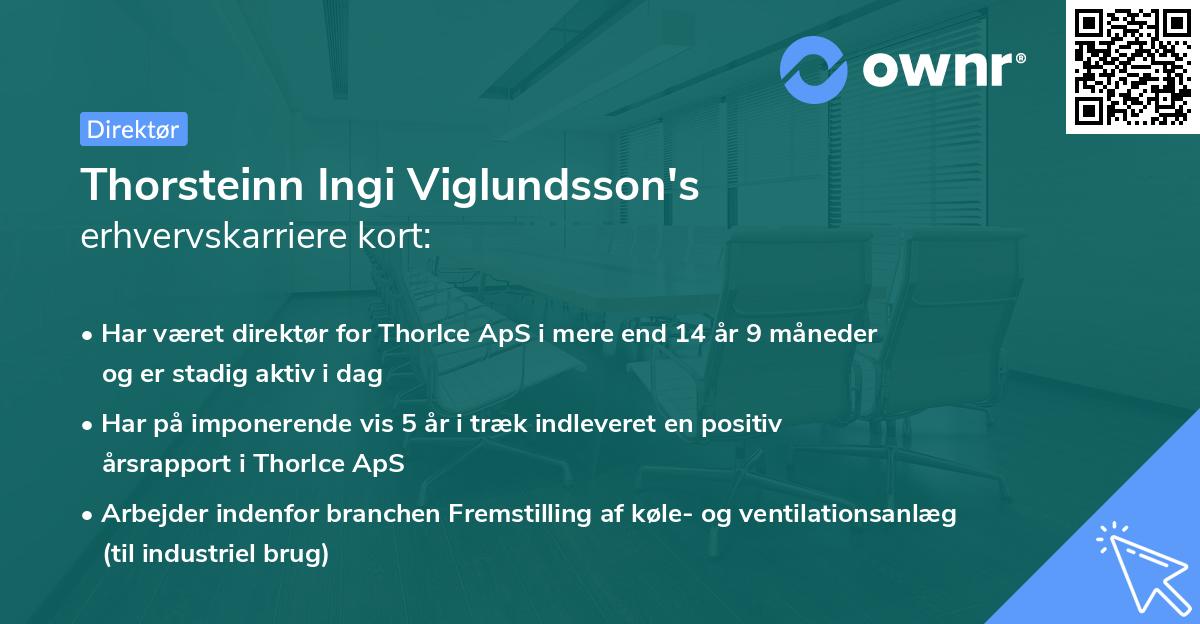 Thorsteinn Ingi Viglundsson's erhvervskarriere kort