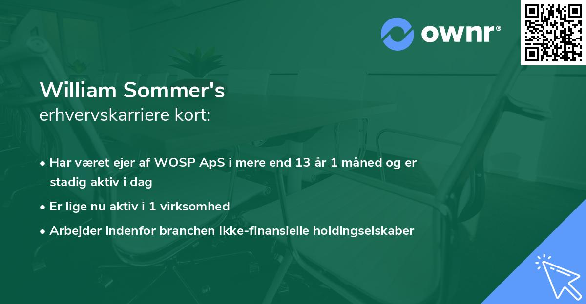 William Sommer's erhvervskarriere kort
