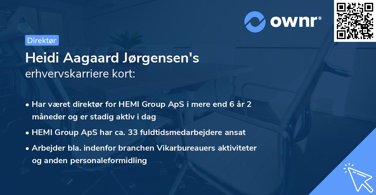 Heidi Aagaard Jørgensen's erhvervskarriere kort