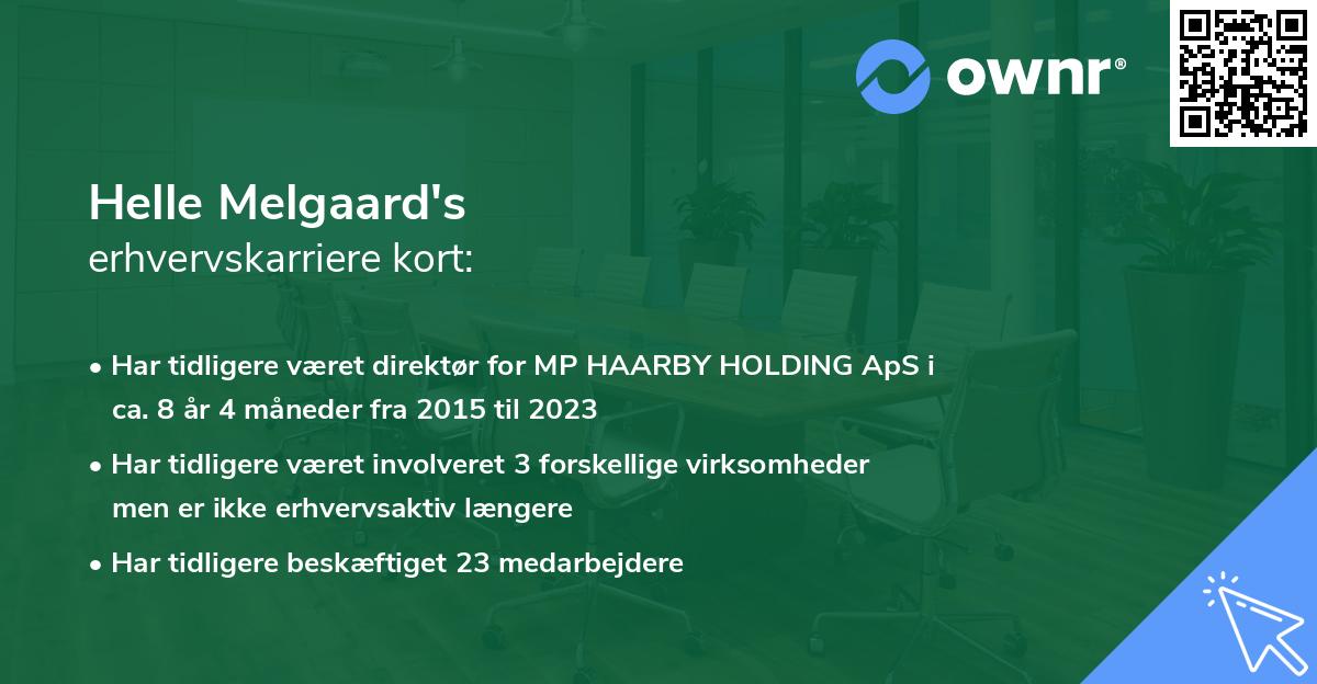Helle Melgaard's erhvervskarriere kort