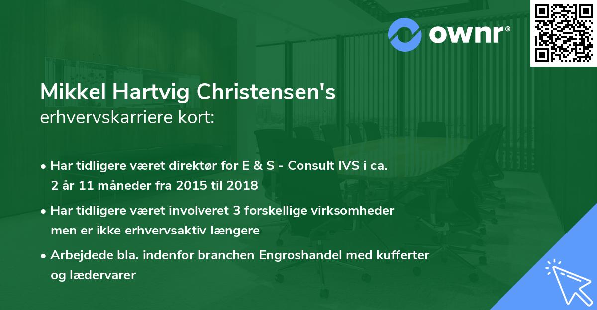 Mikkel Hartvig Christensen's erhvervskarriere kort