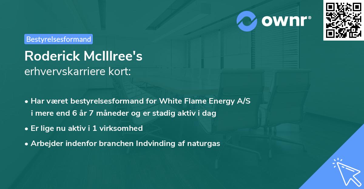 Roderick McIllree's erhvervskarriere kort