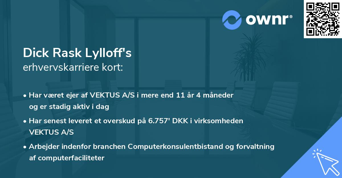 Dick Rask Lylloff's erhvervskarriere kort