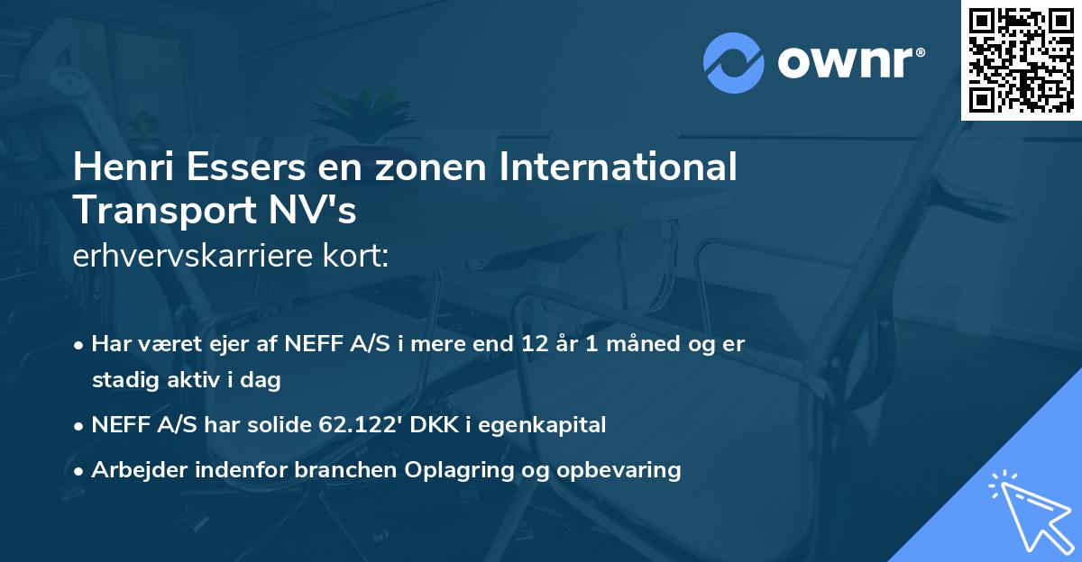 Henri Essers en zonen International Transport NV's erhvervskarriere kort