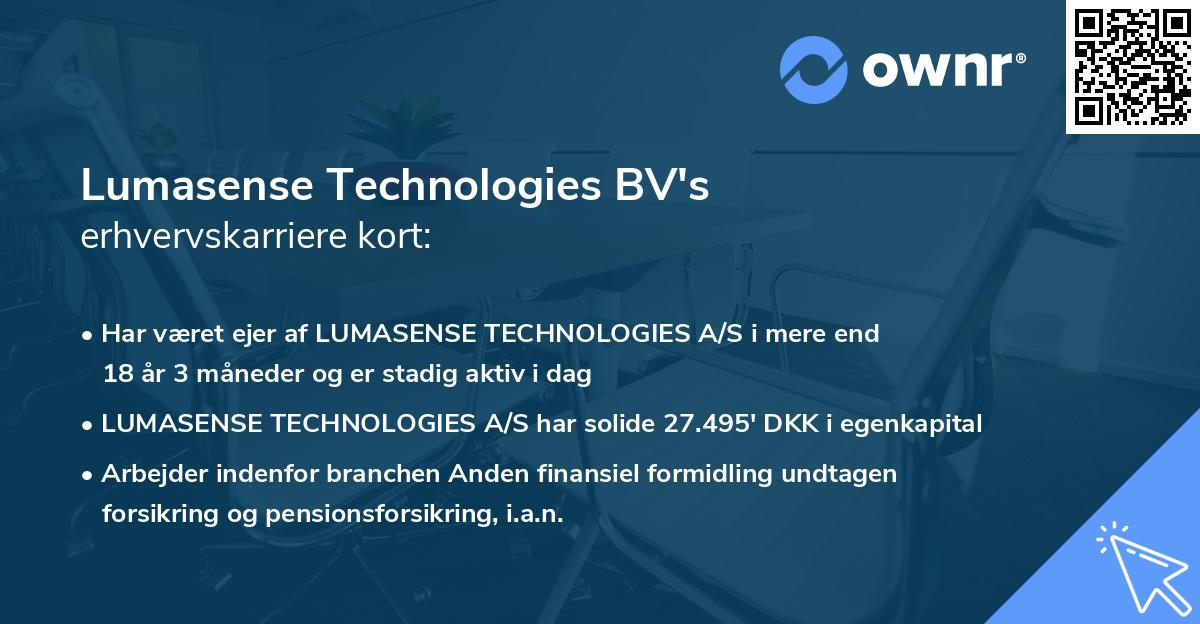 Lumasense Technologies BV's erhvervskarriere kort