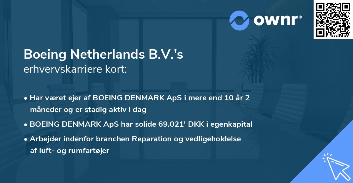 Boeing Netherlands B.V.'s erhvervskarriere kort