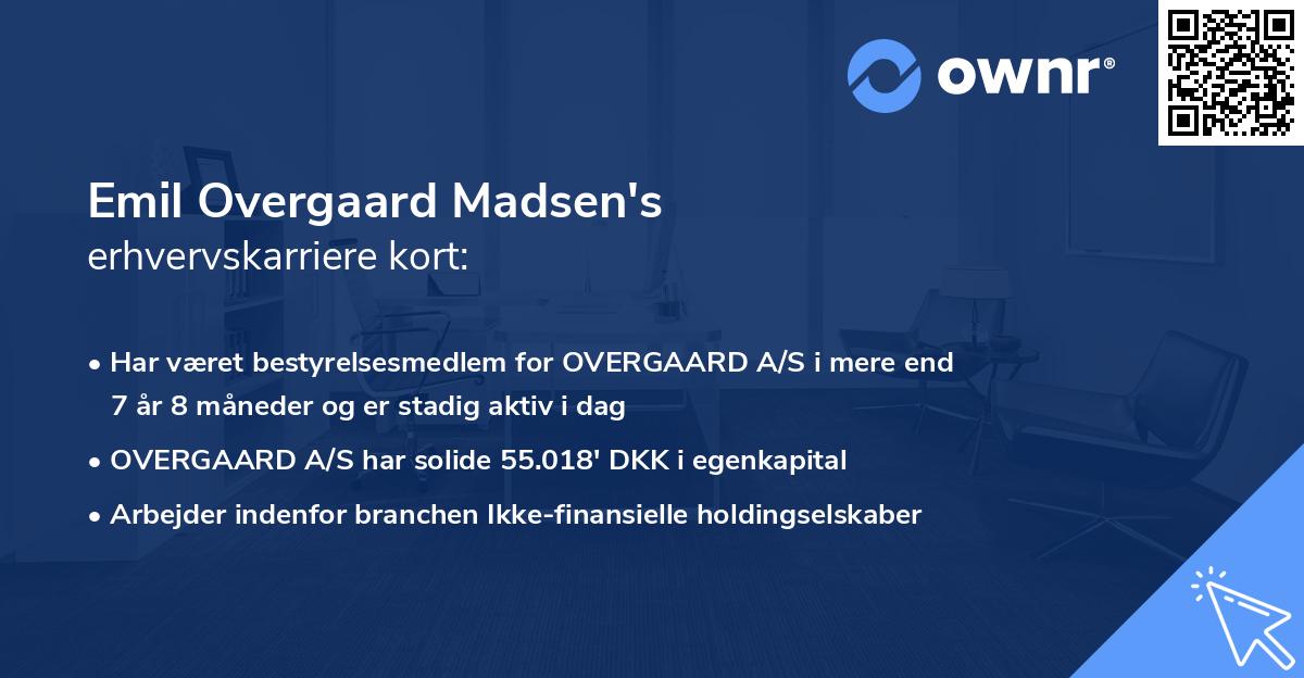 Emil Overgaard Madsen's erhvervskarriere kort