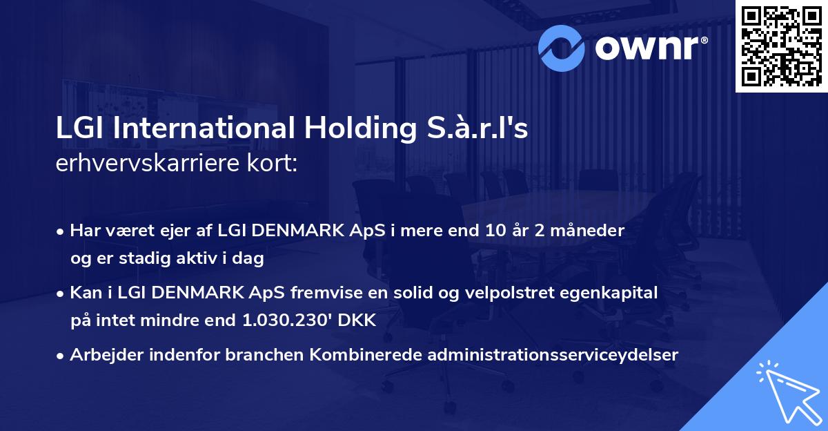 LGI International Holding S.à.r.l's erhvervskarriere kort