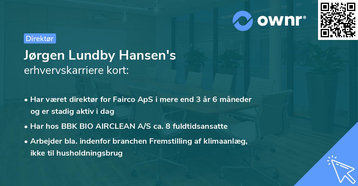Jørgen Lundby Hansen's erhvervskarriere kort