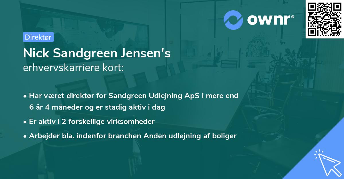 Nick Sandgreen Jensen's erhvervskarriere kort
