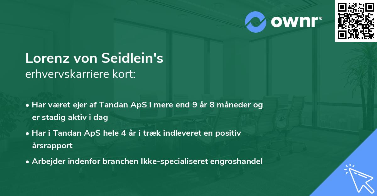 Lorenz von Seidlein's erhvervskarriere kort