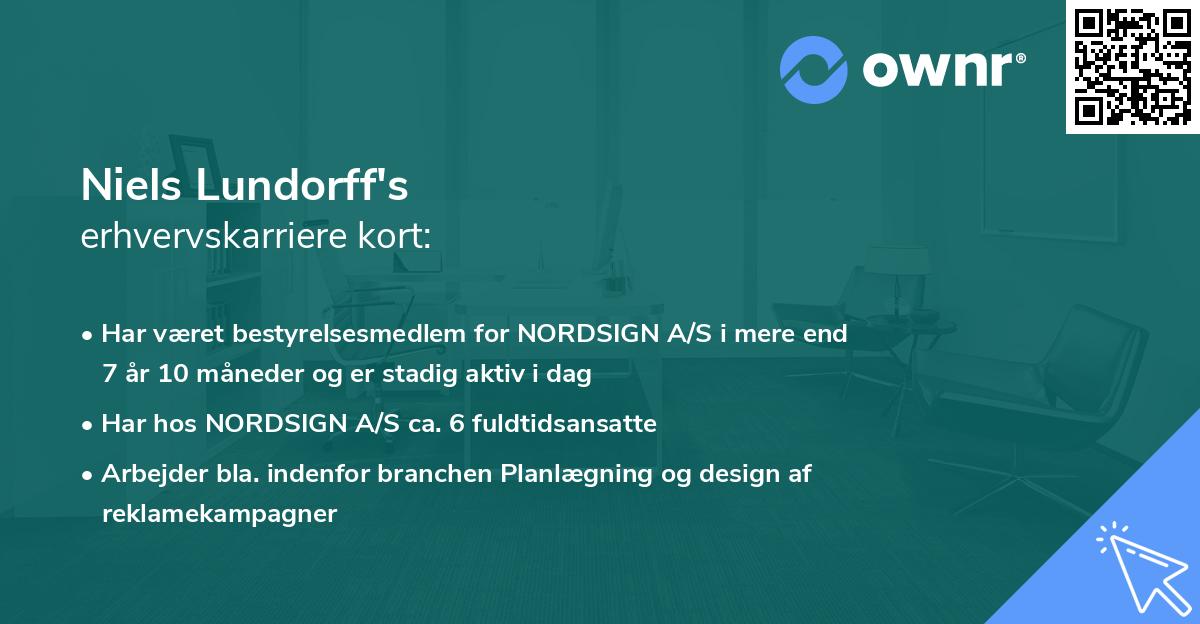 Niels Lundorff's erhvervskarriere kort