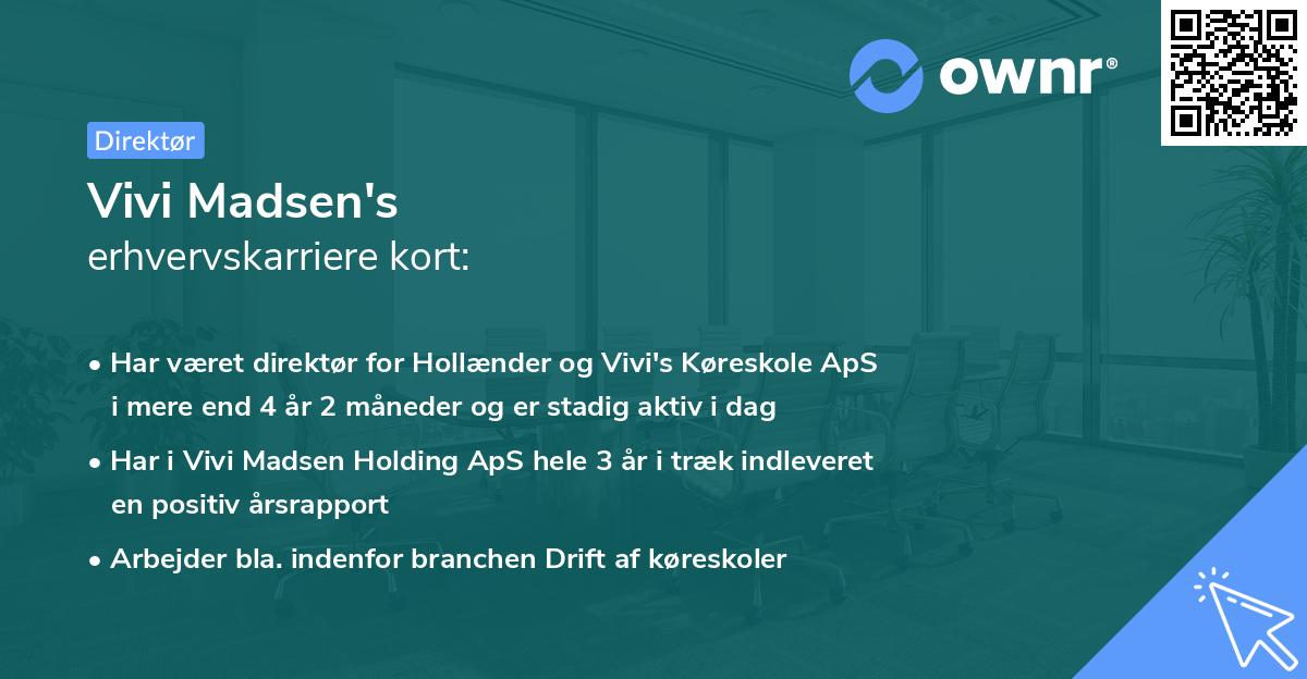 Vivi Madsen's erhvervskarriere kort