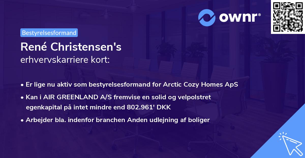 René Christensen's erhvervskarriere kort