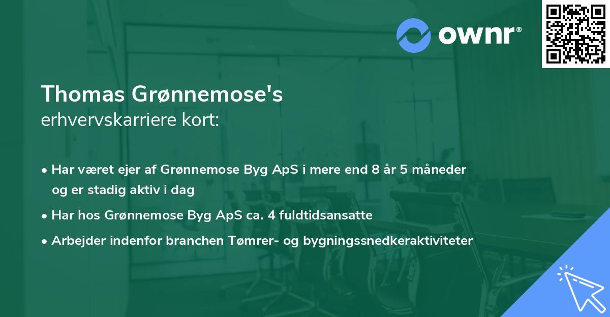 Thomas Grønnemose's erhvervskarriere kort