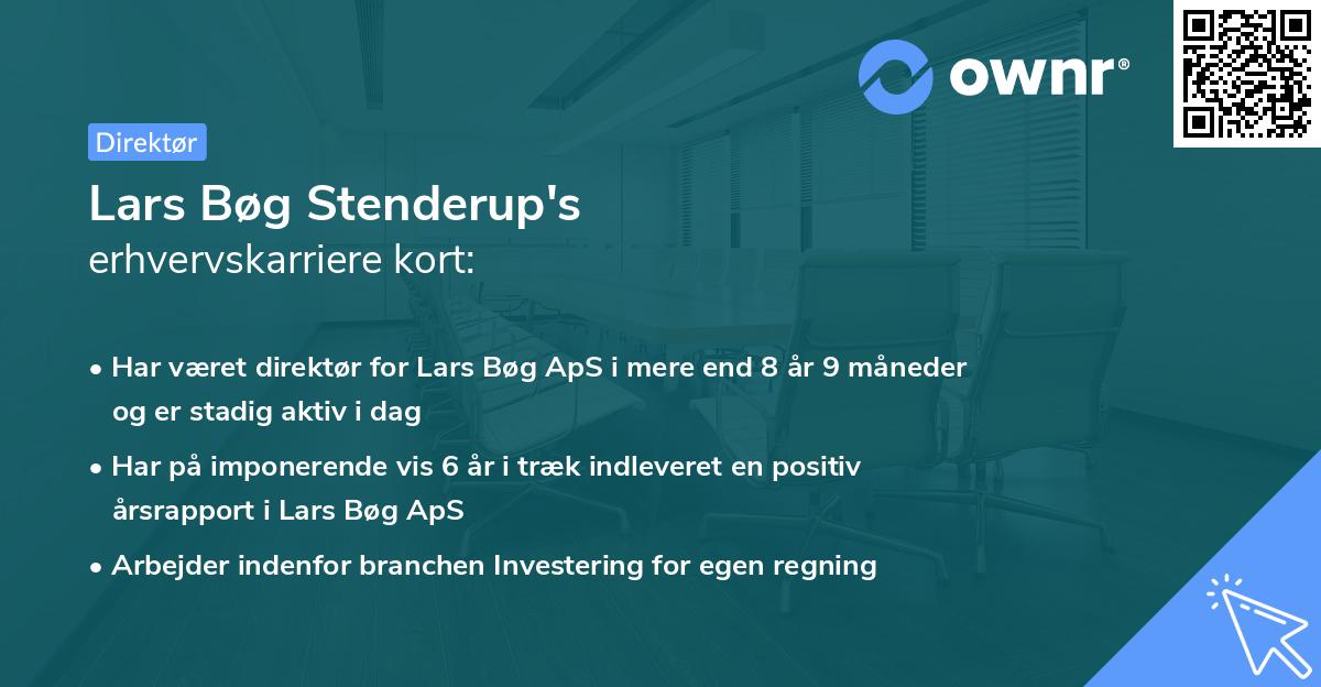 Lars Bøg Stenderup's erhvervskarriere kort