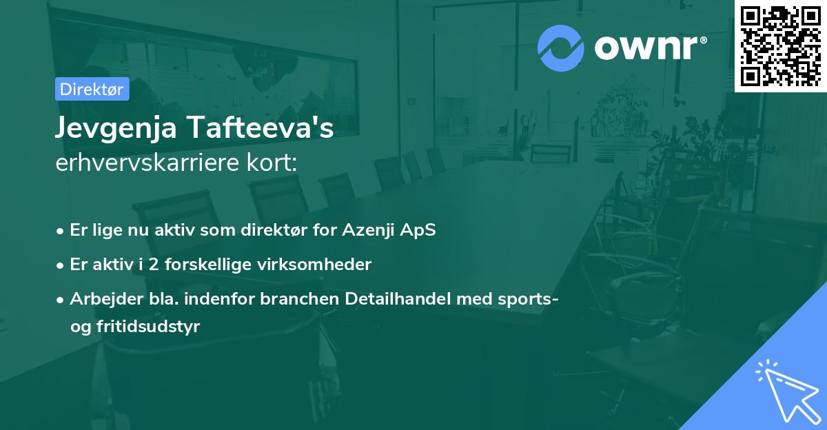 Jevgenja Tafteeva's erhvervskarriere kort