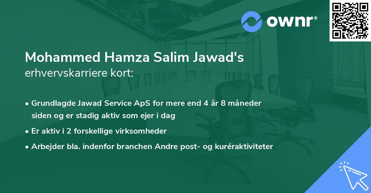 Mohammed Hamza Salim Jawad's erhvervskarriere kort