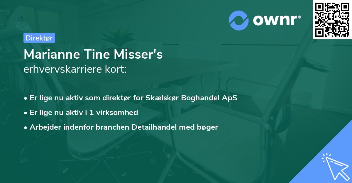 Marianne Tine Misser's erhvervskarriere kort