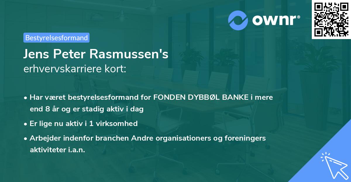 Jens Peter Rasmussen's erhvervskarriere kort