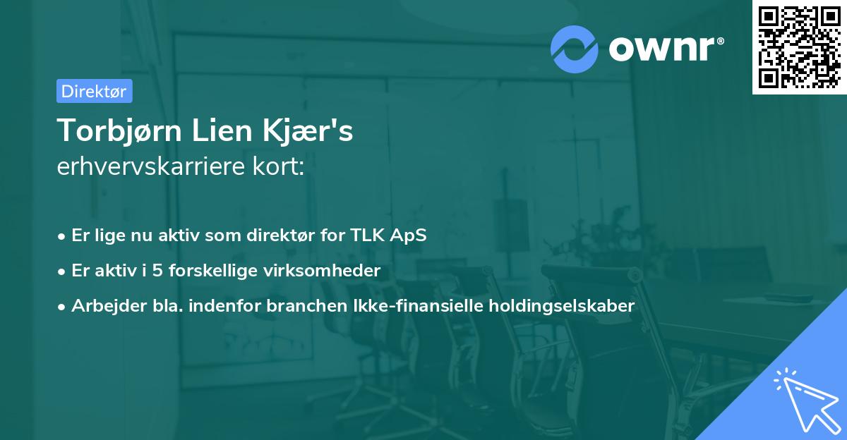 Torbjørn Lien Kjær's erhvervskarriere kort