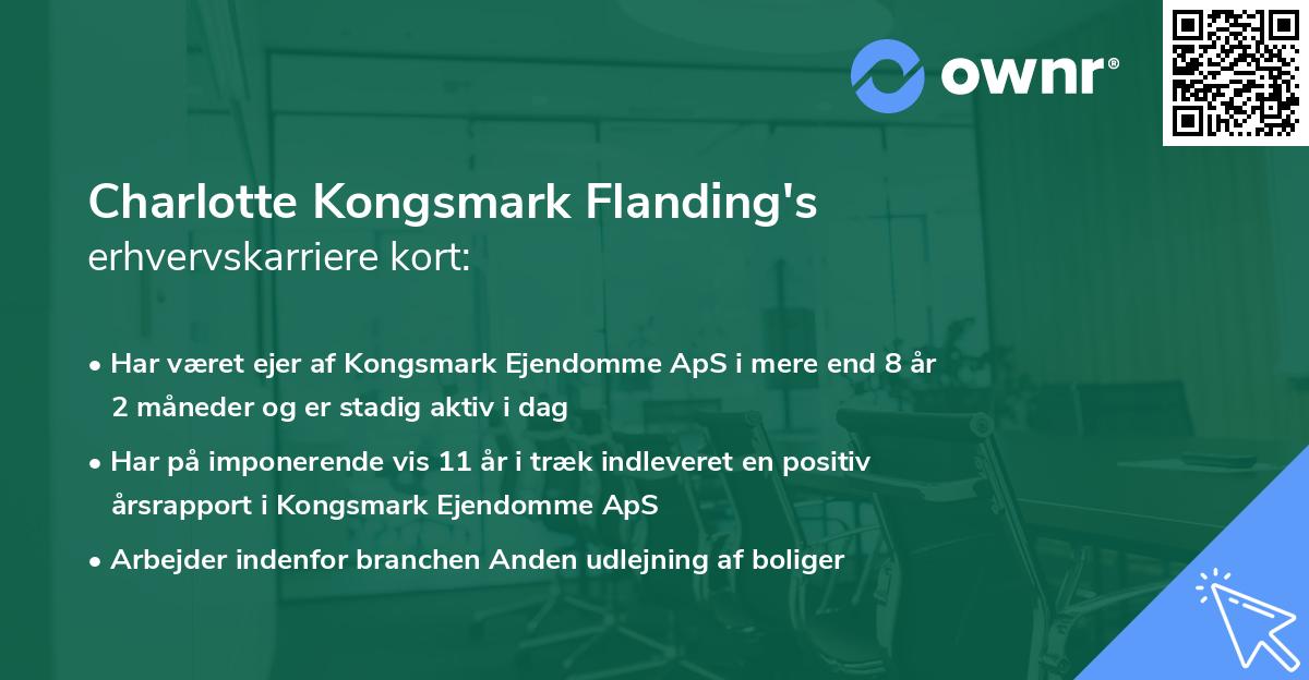 Charlotte Kongsmark Flanding's erhvervskarriere kort