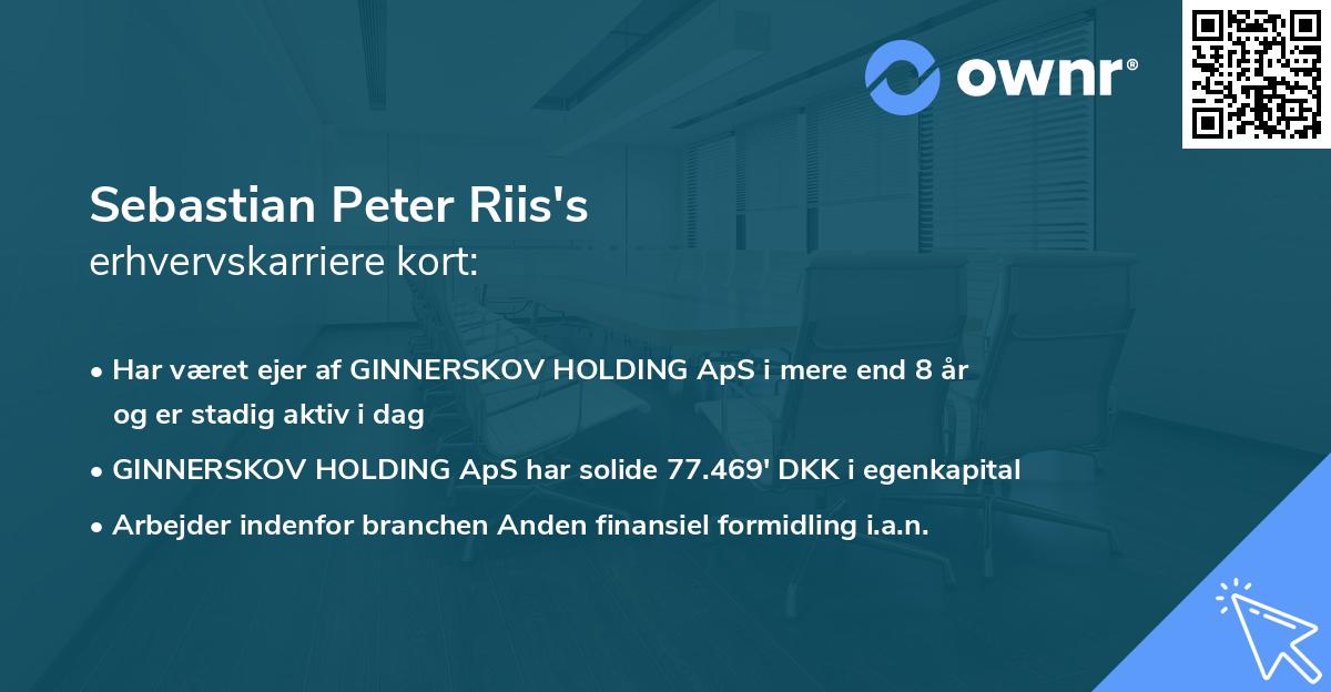 Sebastian Peter Riis's erhvervskarriere kort