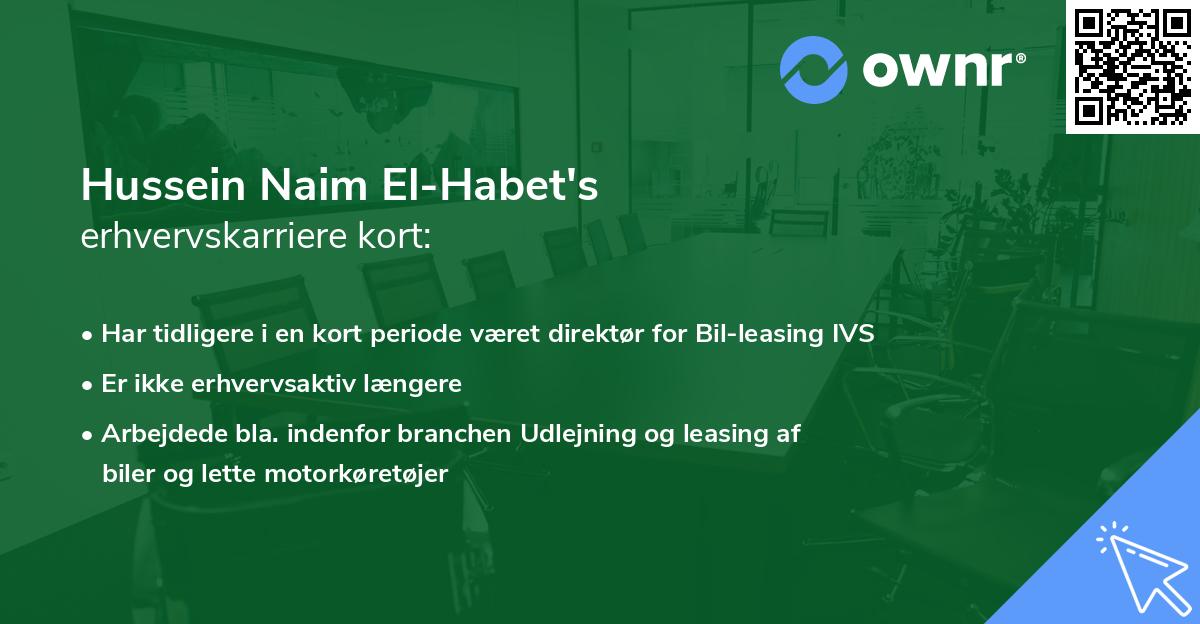 Hussein Naim El-Habet's erhvervskarriere kort